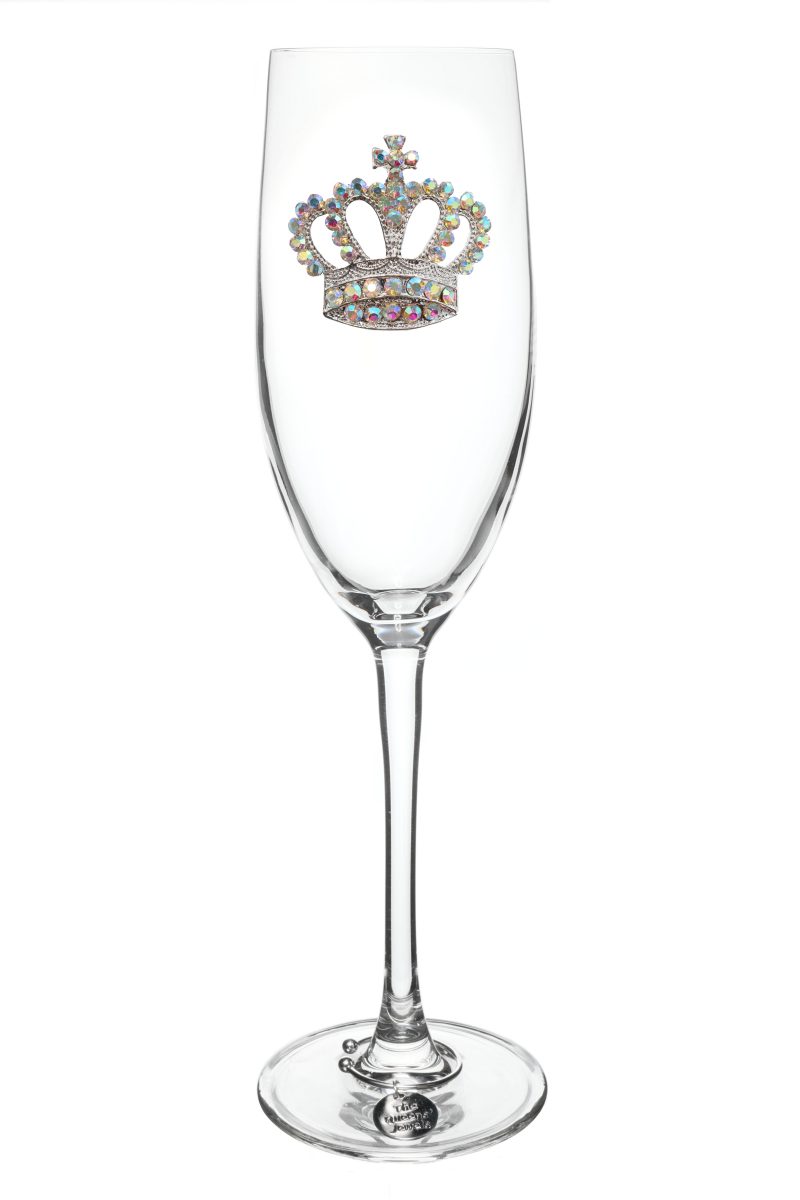 2021 Aurora Borealis Crown Jeweled Champagne Flute