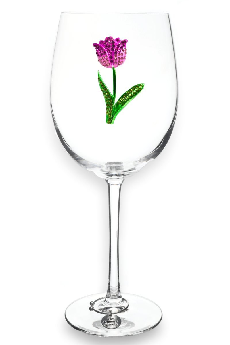 Tulip Jeweled Stemmed Wine Glass