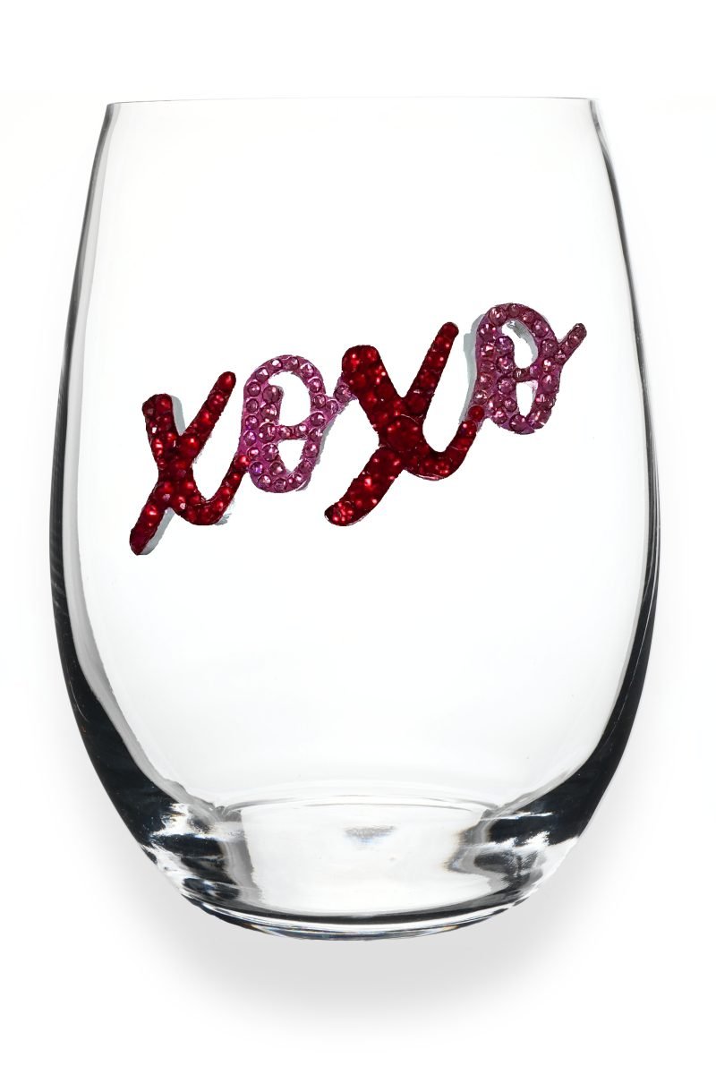XOXO Jeweled Stemless Wine Glass