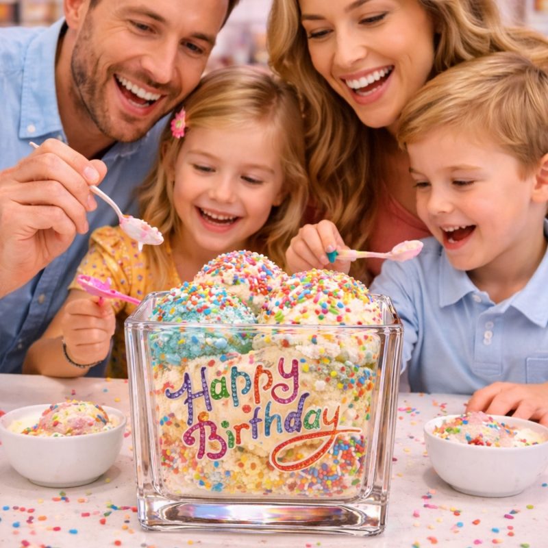 Happy Birthday 4x4 Jeweled Candle Holder Vase
