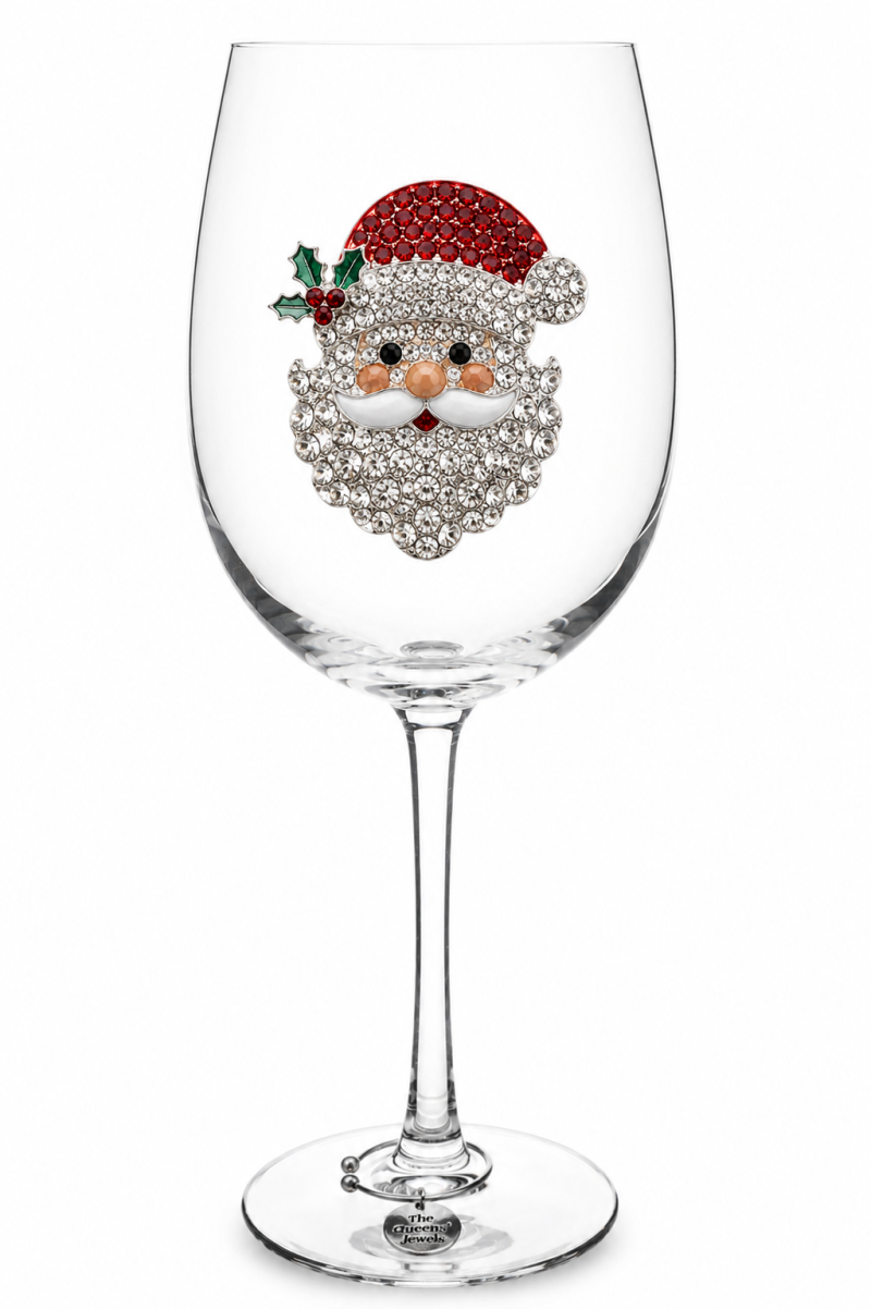 Santa Face Jeweled Drinkware